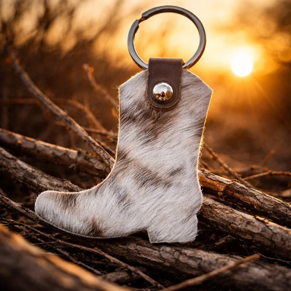 Cowhide Boot Keychain - Picture 1 of 3